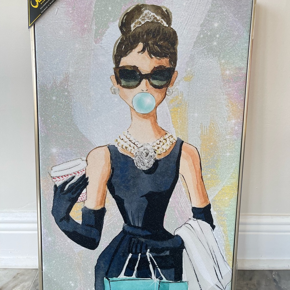 BUBBLE GUM JEWELRY Audrey Hepburn Framed canvas - Picture 2 of 5